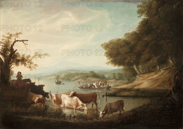 A Calm Watering Place--Extensive and Boundless Scene with Cattle, 1816. Alvan Fisher (American, 1792-1863). Oil on panel; unframed: 78 x 102.2 cm (30 11/16 x 40 1/4 in.).