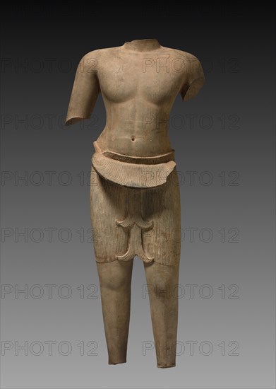 Male Deity, 925-950. Cambodia, Koh Ker-Khleong style, 10th century. Sandstone; overall: 135 cm (53 1/8 in.).