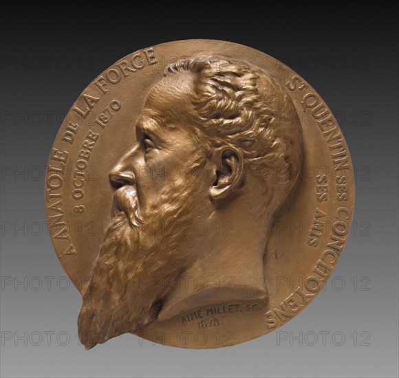 Portrait of Anatole La Forge, 1878. Aimé Millet (French, 1819-1891). Bronze relief; diameter: 21.1 cm (8 5/16 in.)