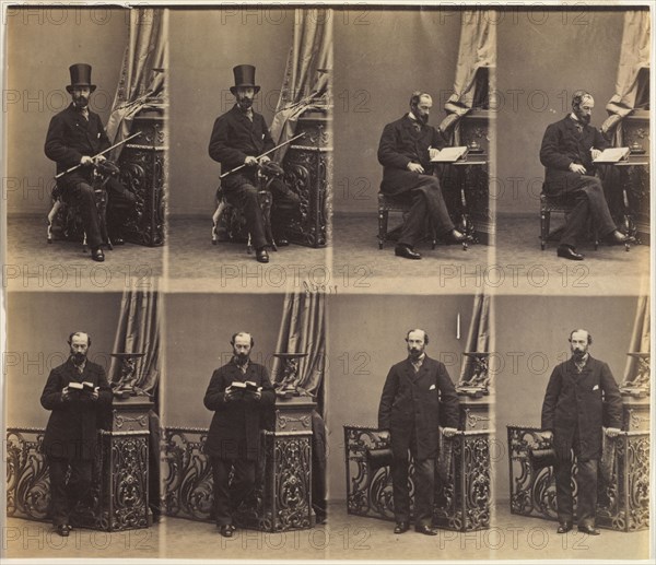 Monsieur Merlen, 1861. André-Adolphe-Eugène Disdéri (French, 1819-1889). Albumen print from wet collodion negative, uncut carte-de-visite proof print; image: 19.9 x 23.1 cm (7 13/16 x 9 1/8 in.); matted: 35.6 x 45.7 cm (14 x 18 in.)