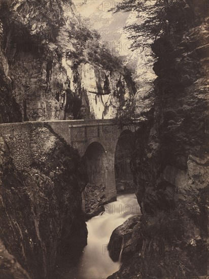 Road to Eaux-Chaudes, Pyrenees (recto); Eaux-Chaudes, Pyrenees (verso), c. 1855. Farnham Maxwell Lyte (British, 1828-1906). Albumen print from wet collodion negative; image: 28.1 x 21.1 cm (11 1/16 x 8 5/16 in.); matted: 50.8 x 40.6 cm (20 x 16 in.).