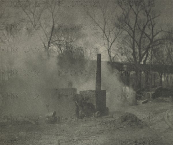 Camera Work: The Asphalt Paver; New York, 1892. Alfred Stieglitz (American, 1864-1946). Photogravure