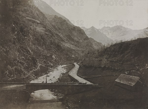 Souvenirs des Pyrénées: View Along the Route to Luz, Portugal, 1852-1853. John Stewart (British, 1800-1887). Salted paper print, Blanquart-Évrard process, from waxed paper negative; image: 22.2 x 29.9 cm (8 3/4 x 11 3/4 in.); matted: 50.8 x 61 cm (20 x 24 in.).