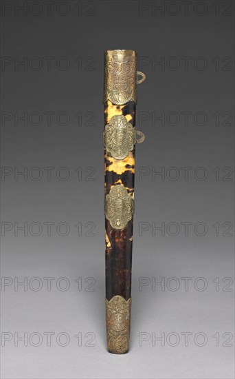 Scabbard, 19th century. Korea, Joseon dynasty (1392-1910). Metal and tortoiseshell; overall: 42.5 cm (16 3/4 in.).