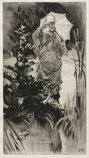 Spring Morning, 1875. James Tissot (French, 1836-1902). Drypoint; sheet: 50.7 x 27.9 cm (19 15/16 x 11 in.).