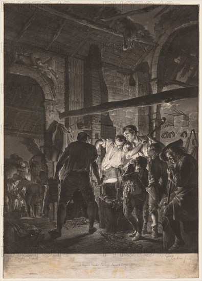 The Blacksmith, 1771. Richard Earlom (British, 1743-1822), after Joseph Wright of Derby (British, 1734-1797). Mezzotint