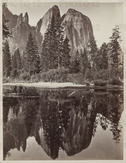 Cathedral Rocks and Reflections, Yosemite, 1864. Charles Leander Weed (American, 1824-1903). Albumen print from wet collodion negative; image: 51.9 x 39.9 cm (20 7/16 x 15 11/16 in.); paper: 70.8 x 55.4 cm (27 7/8 x 21 13/16 in.); matted: 76.2 x 61 cm (30 x 24 in.)