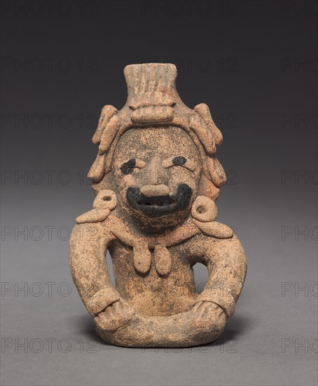 Seated Figurine, c. 150-1 BC. Mexico, Veracruz, Remojadas, 2nd-1st Century BC. Earthenware with asphalt paint; overall: 12.3 x 8 x 5 cm (4 13/16 x 3 1/8 x 1 15/16 in.).