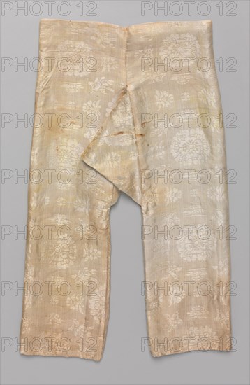 Prince's trousers and lining, 700s. China, Tang dynasty. Twill damask: silk; overall: 52 x 28 cm (20 1/2 x 11 in.)