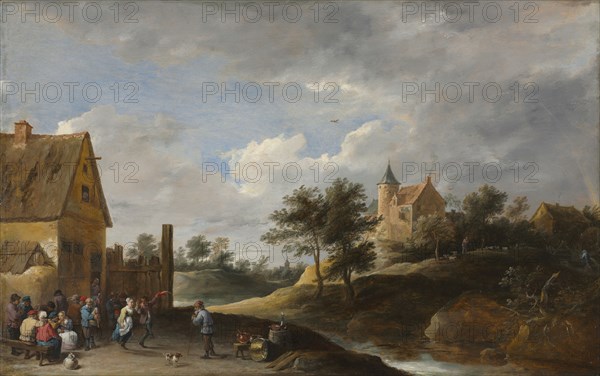 Landscape with Peasants Dancing, c. 1645-1650. David Teniers (Flemish, 1610-1690). Oil on wood; framed: 69 x 96.5 x 8 cm (27 3/16 x 38 x 3 1/8 in.); unframed: 49 x 78 cm (19 5/16 x 30 11/16 in.).