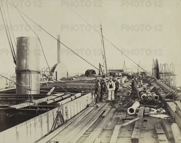 Deck Scene of the Great Eastern, 1857. Robert Howlett (British, 1831-1858). Albumen print from wet collodion negative; image: 28.4 x 36 cm (11 3/16 x 14 3/16 in.); matted: 50.8 x 61 cm (20 x 24 in.)