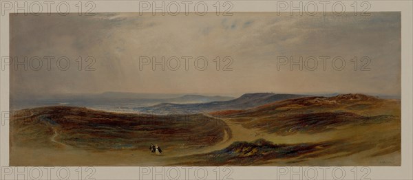 The Valley of the Tyne, My Native Country near Henshaw, 1842. John Martin (British, 1789-1854). Watercolor, gouache and gum arabic with graphite underdrawing, sanding, and scraping; sheet: 26.6 x 67.5 cm (10 1/2 x 26 9/16 in.).