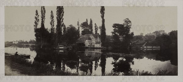 The Thames from London to Oxford in Forty Photographs: Iffley Mill, 1862. Victor Prout (British), London, Virtue and Company [First and Second Series]. Albumen print from wet collodion negative; image: 11.5 x 28.7 cm (4 1/2 x 11 5/16 in.); matted: 40.6 x 50.8 cm (16 x 20 in.).