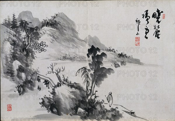 Album of Landscape Sketches, 19th Century. Yoshitsugu Haizan (Japanese, 1846-1915). Bound volume, ink and color on paper, with calligraphy; overall: 32 x 48.2 cm (12 5/8 x 19 in.).