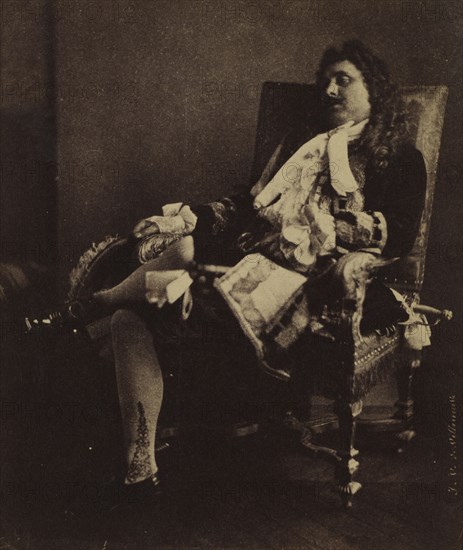 Mr. Leroux in the Role of Alceste in Le Misanthrope, mid-1850s. Julien Vallou de Villeneuve (French, 1795-1866). Albumen print from wax paper negative; image: 14.4 x 12.1 cm (5 11/16 x 4 3/4 in.); matted: 45.7 x 35.6 cm (18 x 14 in.)
