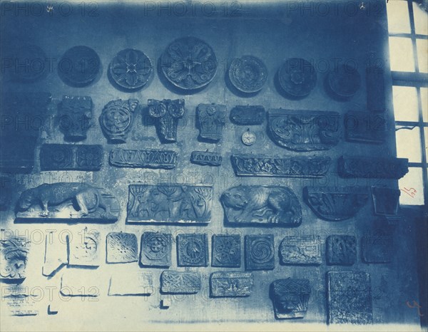 Casts of Architectural Details in a Studio, c. 1868. Adolphe Terris (French, 1820-1900). Cyanotype print from wet collodion negative; image: 29.8 x 37.3 cm (11 3/4 x 14 11/16 in.); paper: 29.8 x 37.3 cm (11 3/4 x 14 11/16 in.); matted: 50.8 x 61 cm (20 x 24 in.)