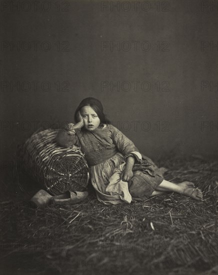 Study of a Young Peasant Girl, c. 1860. Unidentified Photographer. Albumen print from wet collodion negative; paper: 22.7 x 18.2 cm (8 15/16 x 7 3/16 in.); matted: 50.8 x 40.6 cm (20 x 16 in.)