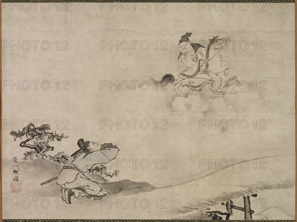 Daoist Immortal, 1615-1868. Hanabusa Itcho (Japanese, 1652-1724). Hanging scroll, ink and color on paper; overall: 38.2 x 51.2 cm (15 1/16 x 20 3/16 in.).