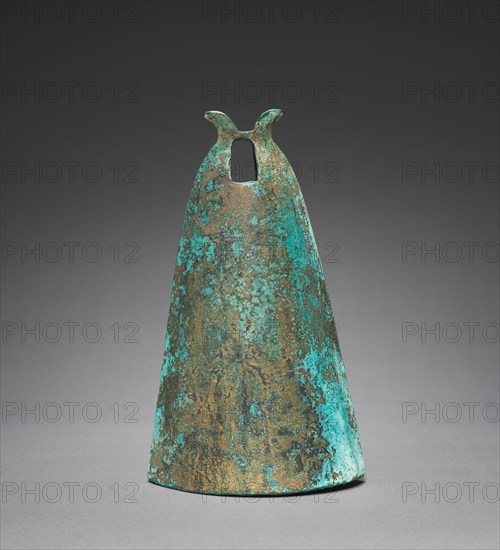 Bell with Diamond-Shaped Insignia, 300s-100s BC. China, along the southern borders, Eastern Zhou dynasty (771-256 BC) - Han dynasty (202 BC-AD 220). Bronze; overall: 24.1 cm (9 1/2 in.).