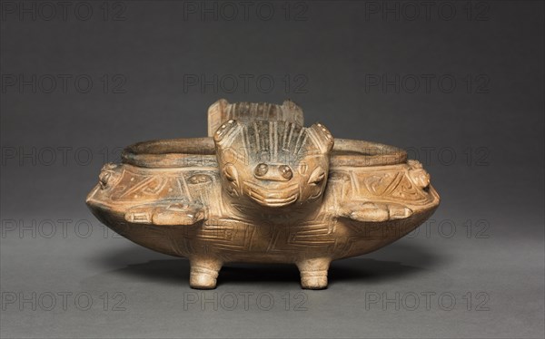 Double-Bat Bowl, c. 900-1550. Colombia, Tairona. Earthenware; overall: 13.1 x 32 x 27.3 cm (5 3/16 x 12 5/8 x 10 3/4 in.).
