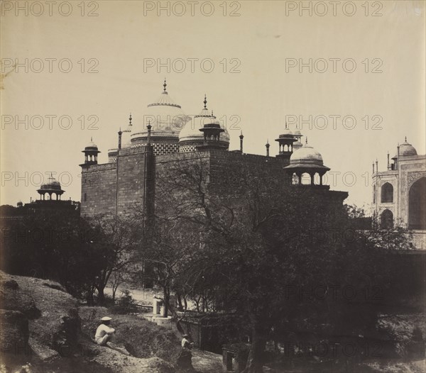 Taj Mahal, Back View of the Rest-House, with Figure, c. 1858-1862. John Murray (British, 1809-1898). Albumen print from wax paper negative; image: 39.7 x 44.8 cm (15 5/8 x 17 5/8 in.); paper: 40.5 x 44.8 cm (15 15/16 x 17 5/8 in.); matted: 55.9 x 66 cm (22 x 26 in.)