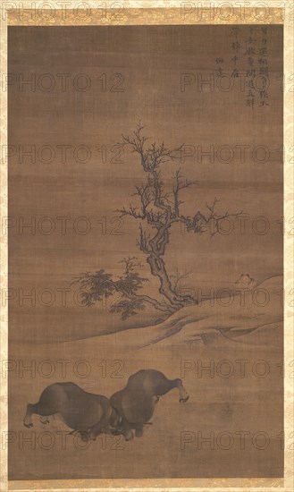 Herdboys and Buffalo in Landscapes, 1200s. Guo Min (Chinese, mid-late 1200s). Hanging scroll, ink on silk; painting: 92.7 x 56.5 cm (36 1/2 x 22 1/4 in.).