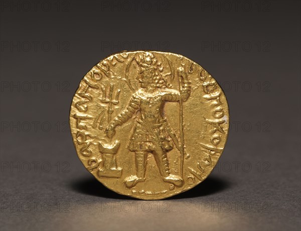 Coin of Kushan King Vasudeva I, c. AD 142/145-174/177. India, Mathura, Kushan Period (1st Century-320). Gold; overall: 2.2 cm (7/8 in.).