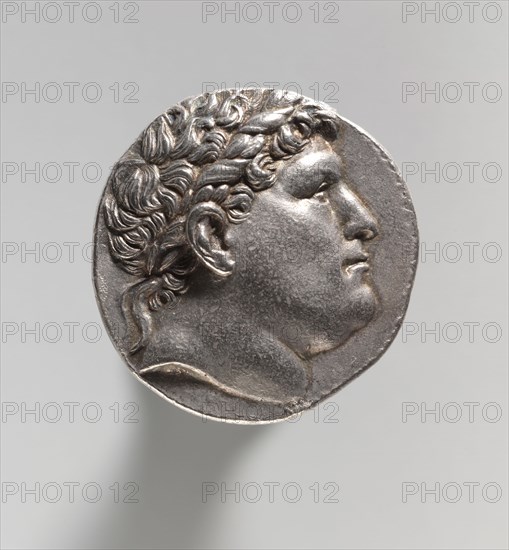 Tetradrachm: Head of Philetauros with Laureate Diadem (obverse), 262-241 BC. Asia Minor, Kingdon of Pergamum, (3rd-2nd century BC), Eumenes I. Silver; diameter: 2.8 cm (1 1/8 in.).