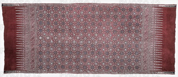 Oversize Hip Wrapper (tapis), mid-1700s. India, Coromandel Coast, mid-18th Century. Cotton; plain weave; drawn resist, painted mordants, dyed; overall: 296 x 120 cm (116 9/16 x 47 1/4 in.).