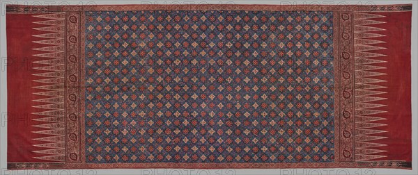 Hip Wrapper (tapis), 1800-1850. India, Coromandel Coast, 1st half 19th Century. Cotton; plain weave; block printed, drawn resist, painted mordants, dyed; overall: 265.5 x 109.2 cm (104 1/2 x 43 in.)