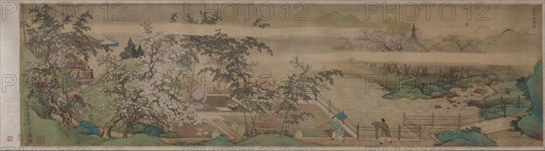 Cleansing Medicinal Herbs in the Stream on a Spring Day, 1703. Yu Zhiding (Chinese, 1647-c. 1716). Handscroll, ink and color on paper; overall: 38.7 cm (15 1/4 in.).