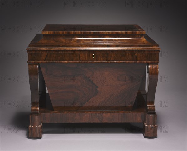 Cellarette, c. 1840. Firm of Duncan Phyfe and Son (American, 1768-1854). Chiefly rosewood veneer with pine and poplar secondary woods; overall: 59.4 x 72.4 x 50.2 cm (23 3/8 x 28 1/2 x 19 3/4 in.).