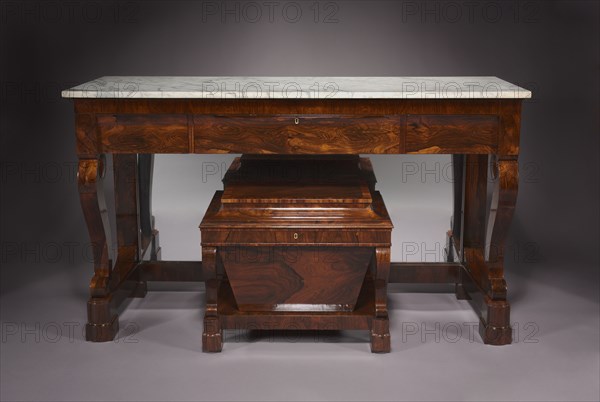 Sideboard and Cellarette, c. 1840. Duncan Phyfe and Son (American, 1768-1854). Chiefly rosewood veneer with pine and poplar secondary woods;