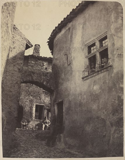 View of a Village, late 1850s. Domini (French, 1829-1895). Albumen print from wax paper negative; image: 25.3 x 19.6 cm (9 15/16 x 7 11/16 in.); mounted: 36.7 x 31 cm (14 7/16 x 12 3/16 in.); matted: 50.8 x 40.6 cm (20 x 16 in.)