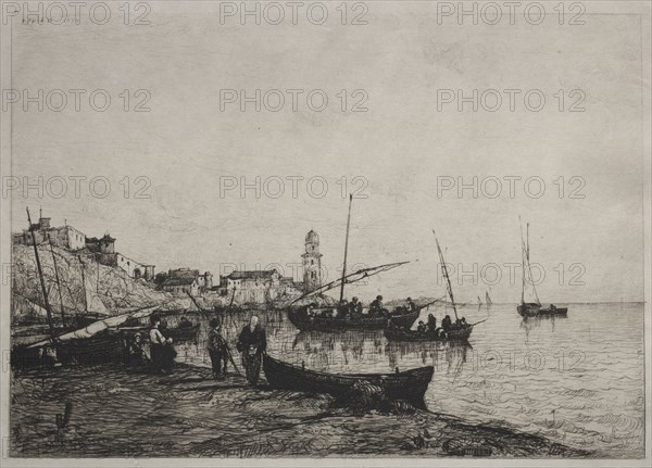 Return of the Fishing Boats at Collioure, near the Spanish Border, 1878. Adolphe Appian (French, 1818-1898). Etching; sheet: 32.5 x 45.9 cm (12 13/16 x 18 1/16 in.); platemark: 29.4 x 38.6 cm (11 9/16 x 15 3/16 in.)