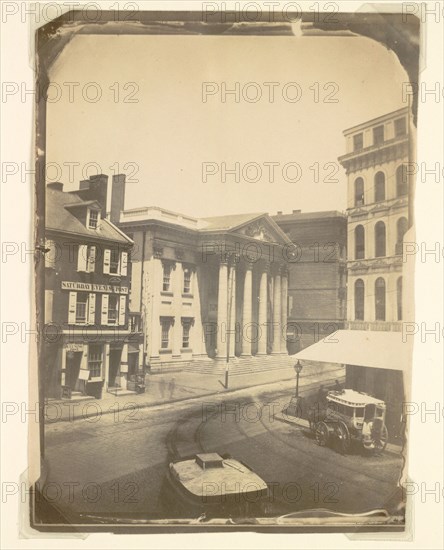 First Bank of the United States, Philadelphia, 1859. Frederick DeBourg Richards (American, 1822-1903). Salted paper print from wet collodion negative; image: 20.4 x 15.5 cm (8 1/16 x 6 1/8 in.); paper: 22.3 x 16.4 cm (8 3/4 x 6 7/16 in.); matted: 50.8 x 40.6 cm (20 x 16 in.)
