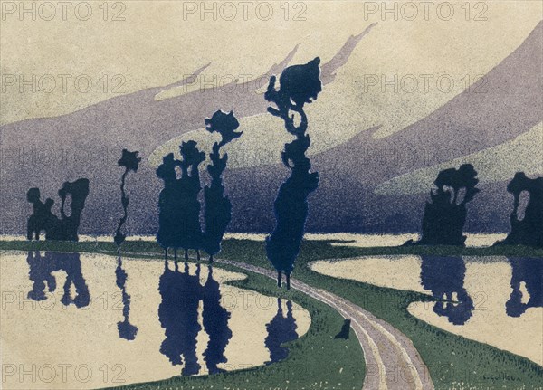 The Deluge, 1893. Charles Guilloux (French, 1866-1946), L'Estampe Originale (blindstamp lower right). Color lithograph; sheet: 41.1 x 58.2 cm (16 3/16 x 22 15/16 in.); image: 20.7 x 28.8 cm (8 1/8 x 11 5/16 in.)