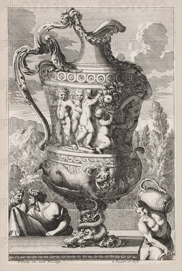 Decorative Urn, 1600s. Jean Le Pautre (French, 1618-1682). Etching; sheet: 23.1 x 15.3 cm (9 1/8 x 6 in.); secondary support: 30.3 x 21.7 cm (11 15/16 x 8 9/16 in.)