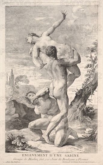Rape of the Sabines, 1700s. Louis Desplaces (French, 1682-1739), after Charles Joseph Natoire (French, 1700-1777). Engraving; sheet: 39.8 x 25.3 cm (15 11/16 x 9 15/16 in.); platemark: 32.8 x 19.9 cm (12 15/16 x 7 13/16 in.)