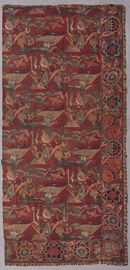 Chintz Bed Cover or Hanging with a Japanese-Inspired Pattern, Right Half, first half 1700s. India, Coromandel Coast, first half of the 18th century. Drawn resist, painted mordants, dyed (2 reds, 2 blues, purple, brown, green); cotton; overall: 284.5 x 136 cm (112 x 53 9/16 in.)