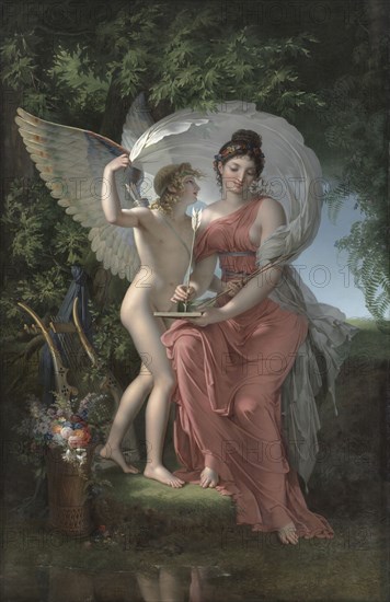 Erato, Muse of Lyrical Poetry, 1800. Charles Meynier (French, 1768-1832). Oil on canvas; overall: 273 x 176 cm (107 1/2 x 69 5/16 in.)