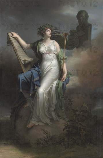 Calliope, Muse of Epic Poetry, 1798. Charles Meynier (French, 1768-1832). Oil on canvas; overall: 275 x 177 cm (108 1/4 x 69 11/16 in.)