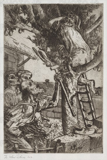 The Pear Thief, No. 1, c. 1890. Alphonse Legros (French, 1837-1911). Etching; sheet: 32.3 x 22.6 cm (12 11/16 x 8 7/8 in.); platemark: 22.7 x 15.1 cm (8 15/16 x 5 15/16 in.)