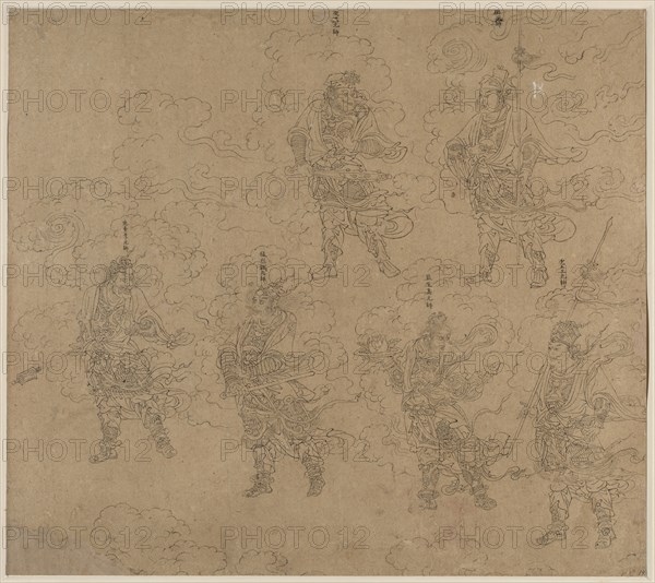 Album of Daoist and Buddhist Themes: Procession of Daoist Deities: Leaf 14, 1200s. China, Southern Song dynasty (1127-1279). Album, ink on paper (fifty leaves); sheet: 34 x 38.4 cm (13 3/8 x 15 1/8 in.).