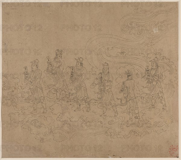 Album of Daoist and Buddhist Themes: Procession of Daoist Deities: Leaf 23, 1200s. China, Southern Song dynasty (1127-1279). Album, ink on paper (fifty leaves); sheet: 34 x 38.4 cm (13 3/8 x 15 1/8 in.).