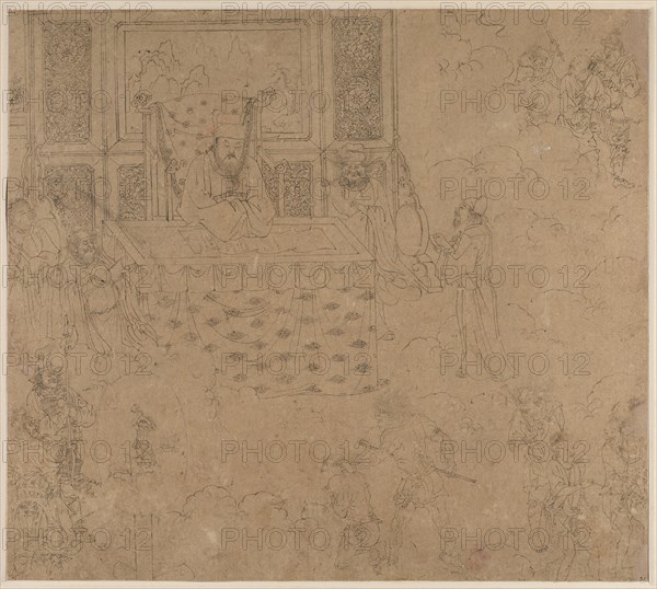 Album of Daoist and Buddhist Themes: Kings of Hells: Leaf 31, 1200s. China, Southern Song dynasty (1127-1279). Album, ink on paper (fifty leaves); sheet: 34.2 x 38.4 cm (13 7/16 x 15 1/8 in.).