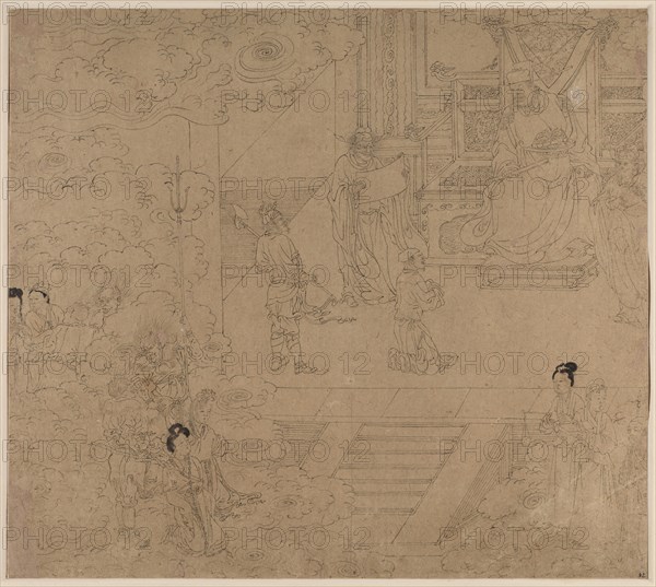 Album of Daoist and Buddhist Themes: Kings of Hells: Leaf 32, 1200s. China, Southern Song dynasty (1127-1279). Album, ink on paper (fifty leaves); sheet: 34.1 x 38.3 cm (13 7/16 x 15 1/16 in.).