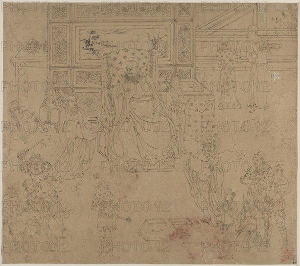 Album of Daoist and Buddhist Themes: Kings of Hells: Leaf 34, 1200s. China, Southern Song dynasty (1127-1279). Album, ink on paper (fifty leaves); sheet: 34 x 38.4 cm (13 3/8 x 15 1/8 in.).
