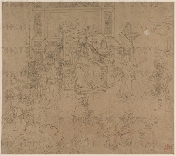 Album of Daoist and Buddhist Themes: Kings of Hells: Leaf 36, 1200s. China, Southern Song dynasty (1127-1279). Album, ink on paper (fifty leaves); sheet: 34.1 x 38.4 cm (13 7/16 x 15 1/8 in.).