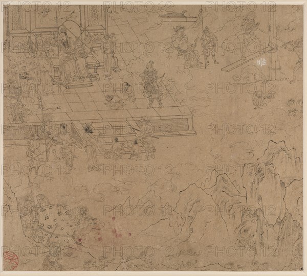 Album of Daoist and Buddhist Themes: Kings of Hells: Leaf 39, 1200s. China, Southern Song dynasty (1127-1279). Album, ink on paper (fifty leaves); sheet: 34 x 38.4 cm (13 3/8 x 15 1/8 in.).